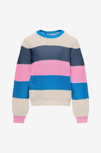 Kids Only Genser kogNikka LS Stripe O neck Knt Blå