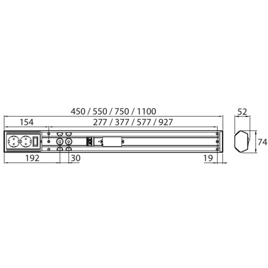 Handy 750mm 2 x uttak IP21 Airam Handy 750mm 2 x uttak IP21 Airam
