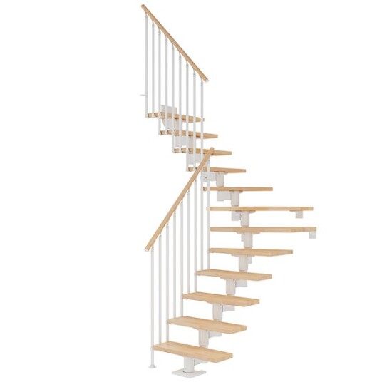 Dolle Cork Bøketrinn L trapp Hvit Classic III Gelender 15 Dolle Cork Bøketrinn L trapp Hvit Classic III Gelender 15
