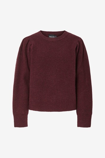 pieces - Genser pcOlivia LS O-neck Knit D2d Fsy - Rød