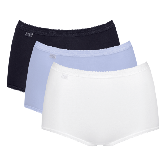 Sloggi Truser 3P Basic Plus Maxi Colored Lysblå/Hvit bomull 52 Dame Sloggi Truser 3P Basic Plus Maxi Colored Lysblå/Hvit bomull 52 Dame