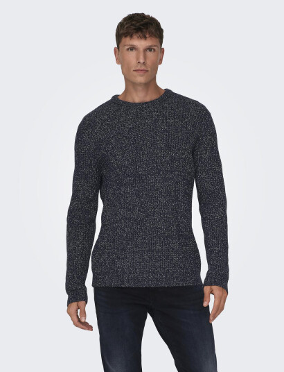 ONLY & SONS Onsmalaki Reg 7 Crew Knit Cs - Navy - S