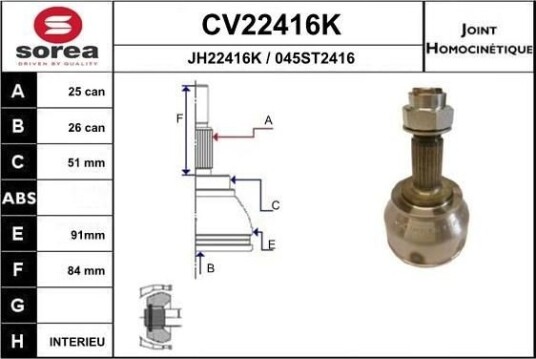 Drivledd EAI CV22416K Drivledd EAI CV22416K
