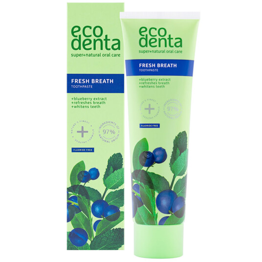 Naturlig Hydroxyapatite tannkrem ECODENTA Blueberry Fresh Breath 100 ml