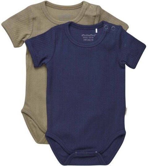MinyMo 2-pack kortermet body dark navy MinyMo 2-pack kortermet body dark navy
