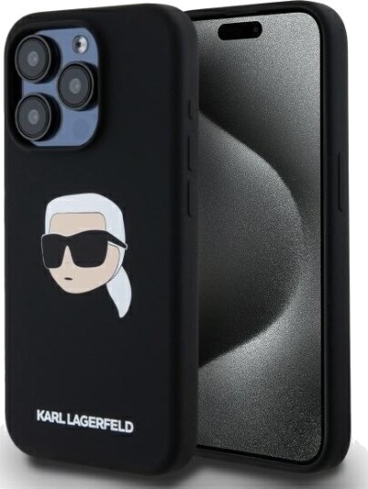 Karl Lagerfeld Hardcase til iPhone 15 Pro 6.1" Silikon MagSafe med Karl Head Print