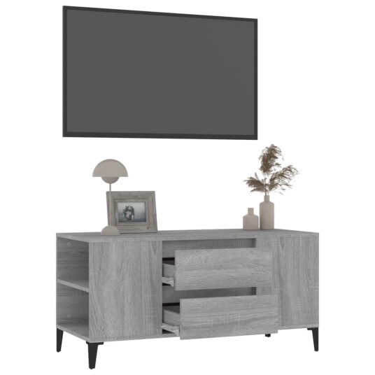 vidaXL TV-benk grå sonoma 102x44,5x50 cm konstruert tre vidaXL TV-benk grå sonoma 102x44,5x50 cm konstruert tre
