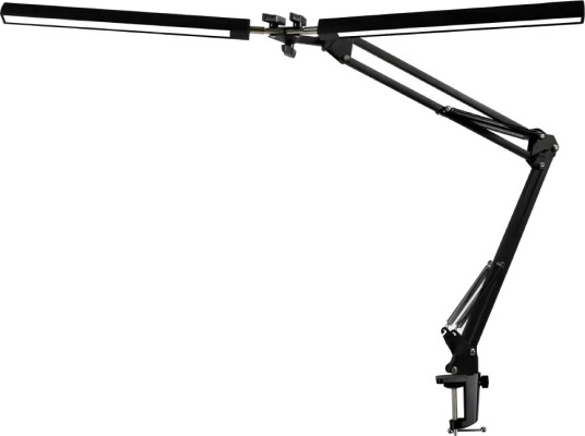 Platinet LED tegnelampe til bord 20W 2 lysarmer 10 LED sort Platinet LED tegnelampe til bord 20W 2 lysarmer 10 LED sort