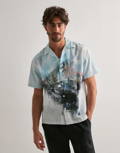 Selected Homme Slhrlxcarl Aop Ss Shirt Kortermede skjorter Multi/Mønstrete