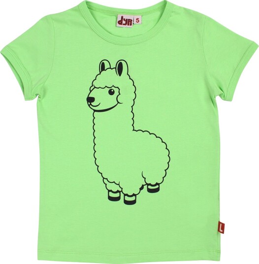 DYR T skjorte   AnimalHide   Lyst Green Lama Buddy   DYR   6 år 116   T skjorte   Grønn