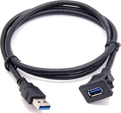 USB 3.0 panelkabel 1 m firkantet snap on kjøretøypanel
