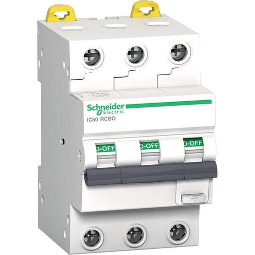 Schneider Electric Schneider Jordfeilautomat IC60 3P 10A 30MA C 6kA 400V - 1600940