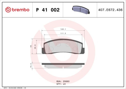 Bremseklosser BREMBO P 41 002