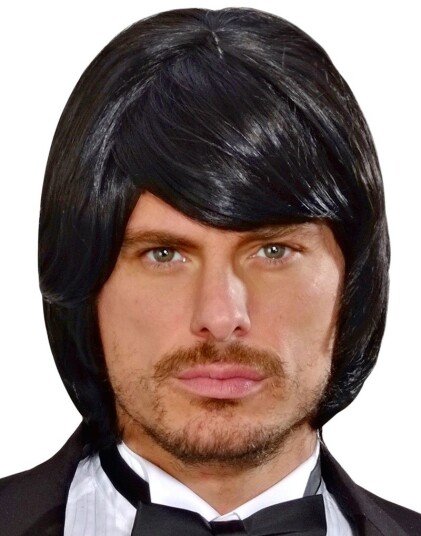 Svart Adam Deluxe Parykk Kan Styles!