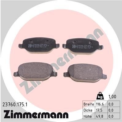 Bremseklosser ZIMMERMANN 23760.175.1 Bremseklosser ZIMMERMANN 23760.175.1