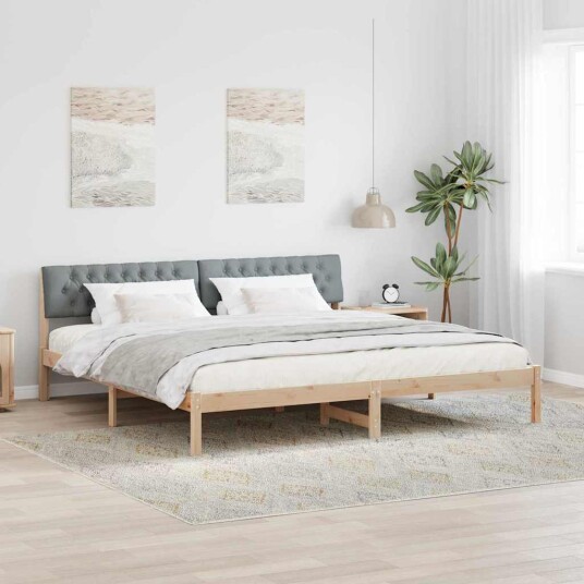 Sengestamme Brun og lys grå 200 x 200 cm Heltre furu