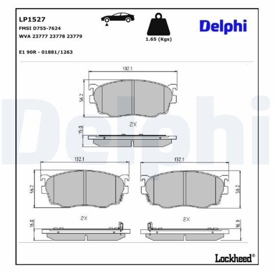Bremseklosser DELPHI LP1527 Bremseklosser DELPHI LP1527