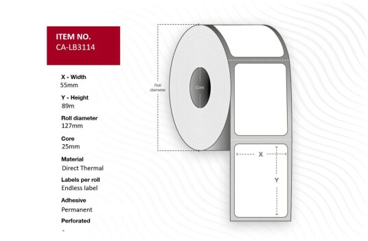 Capture Label 55x89 meters Core 25.