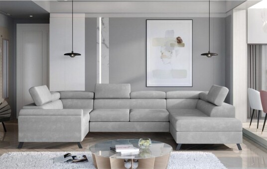 Seksjon Eltap Escada 336x200x92 cm Paros 05 Lys Grå Høyre