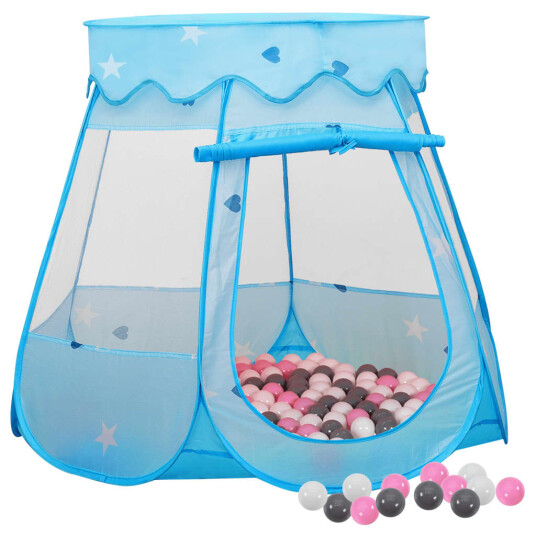 Vidaxl Leketelt med 250 baller blå 102x102x82 cm