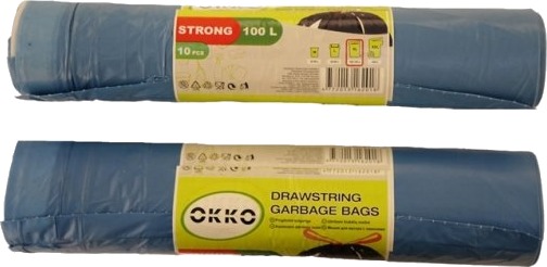 Søppelsekker Okko Str Blue Ds 100L 10 Stk