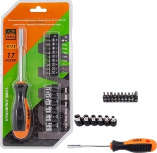Isma Skrutrekkerbits Universalt Sett 17 Deler Isma Skrutrekkerbits Universalt Sett 17 Deler