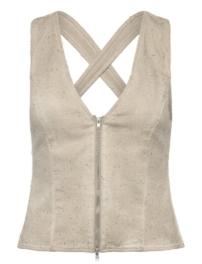 Weekday Fitted Shirt Top - Grey - 38