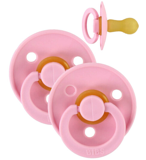 Bibs Colour Smokker Str. 2 2 pack Rund Baby Pink 6 18 md Smokk Rosa 62 86
