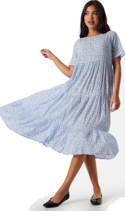 ONLY Maya Life S/S Dress Cloud Dancer AOP: Jo 34