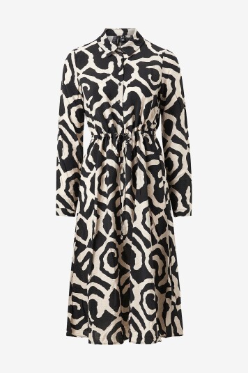 Vero Moda Skjortekjole vmIris L/S Calf Shirt Dress Wvn Pop Svart