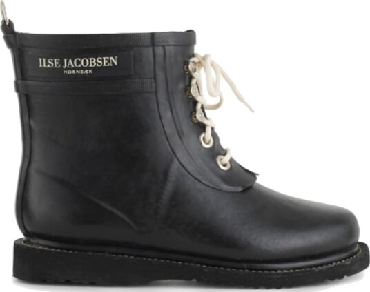 Ilse Jacobsen Women's Short Laced Rubberboot 40, Black