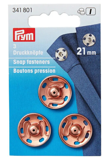 Trykknapper til å sy på 4 stk x 21 mm rosegull Trykknapper til å sy på 4 stk x 21 mm rosegull