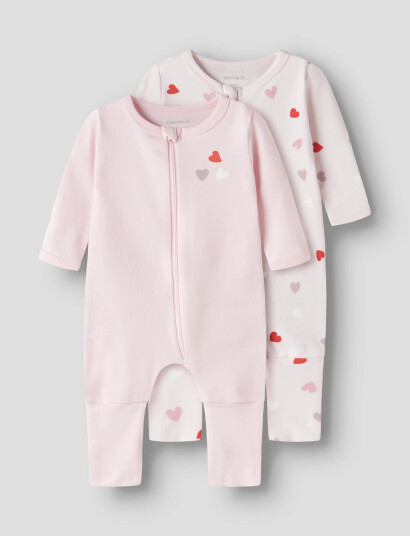 Name It Nbfnightsuit 2P Zip Ff Car. Heart Noos Pink 104