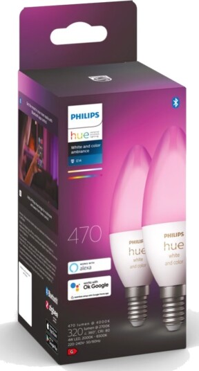 Philips Hue WCA Lyskilde 5.3W B39 E14 2pk - 60580 Philips Hue WCA Lyskilde 5.3W B39 E14 2pk - 60580