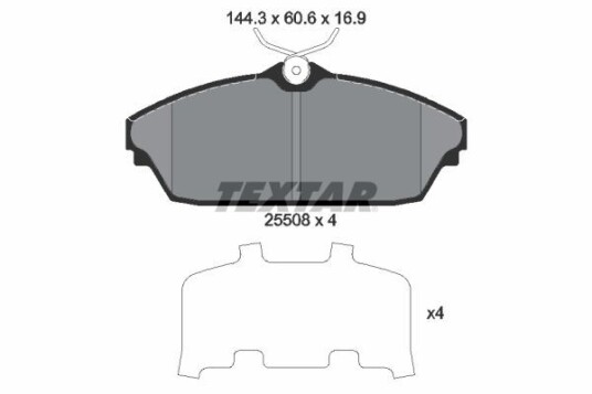 Bremseklosser sett TEXTAR 2550801