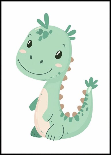 Green Dinosaur Plakat Plakat / 50x70cm Green Dinosaur Plakat Plakat / 50x70cm