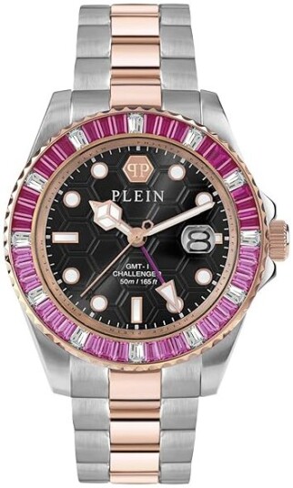 Philipp Plein Herreklokke PWPZA0424 Challenger Sort/Rose gulltonet