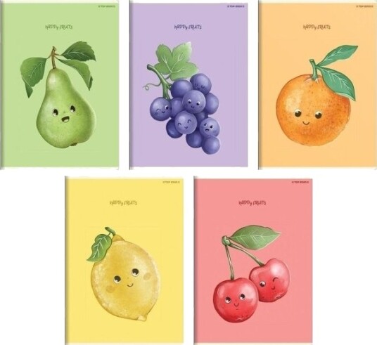 Top 2000 Notatbok A5/32K Linjer Fruits 10 Stk Top2000 Top 2000 Notatbok A5/32K Linjer Fruits 10 Stk Top2000