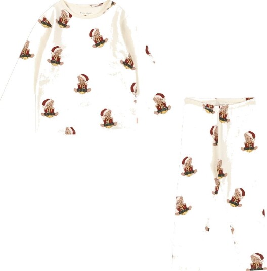 Konges Sløjd Pysjamas - 2 Deler - Teddy Bear - Konges Sløjd - 9-10 år (134-140) - 2-delt nattøy Beige Brun Rød
