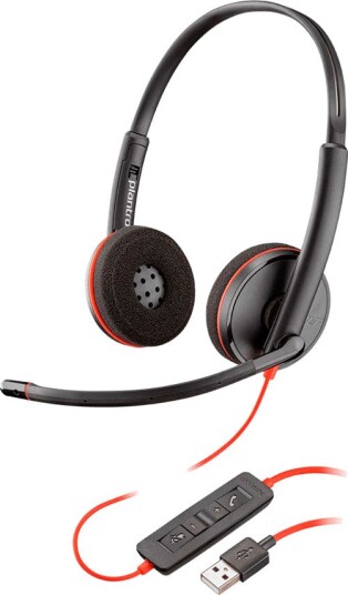 Poly Blackwire C3220 UC Stereo Headset (USB-A) Svart