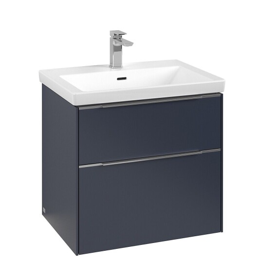 Villeroy & Boch  Subway 3.0 Servantskap m/2 skuffer 622x576x478 mm Blå Matt