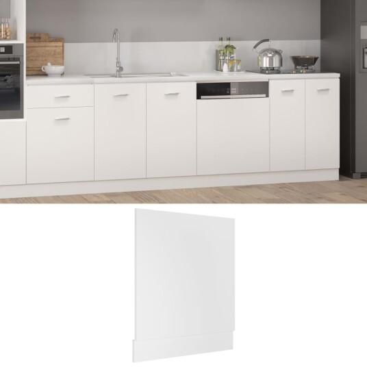 Oppvaskmaskinspanel hvit 59,5x3x67 cm konstruert tre Oppvaskmaskinspanel hvit 59,5x3x67 cm konstruert tre