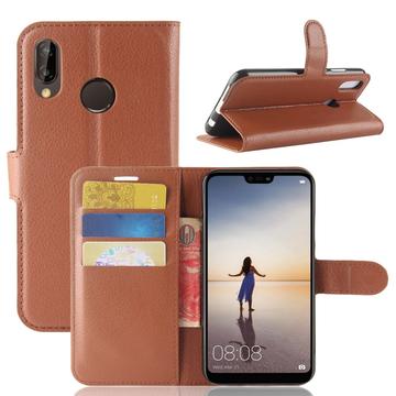 Huawei P20 Lite Lommebok-deksel med Magnetisk Lukning Brun