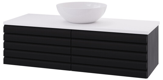 Linn Bad Selma Eikestav Heltre D45cm Servantskap Svart eik / 120cm Senter