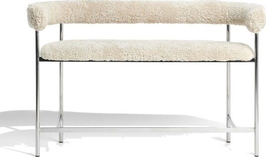 Møbel Copenhagen Font Bar Sofa 65 cm Saueull Oyster/Polert Stålunderstell