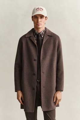 Gant Handstitched Wool/Cashmere Top Coat Shadow Brown