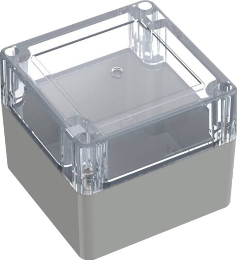 Tru Components TC 13865092 90 × 90 × 75 mm Polykarbonat Lysegrå Transparent