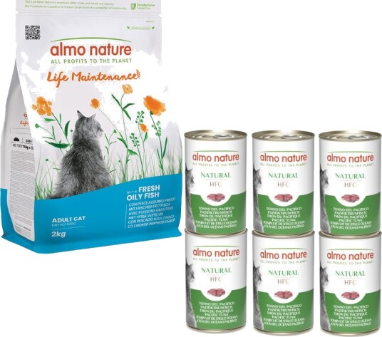 Almo Nature Functional Fet Fisk & Ris + Classic Stillehavstunfisk 2 kg + 6 X 140 G Almo Nature Functional Fet Fisk & Ris + Classic Stillehavstunfisk 2 kg + 6 X 140 G