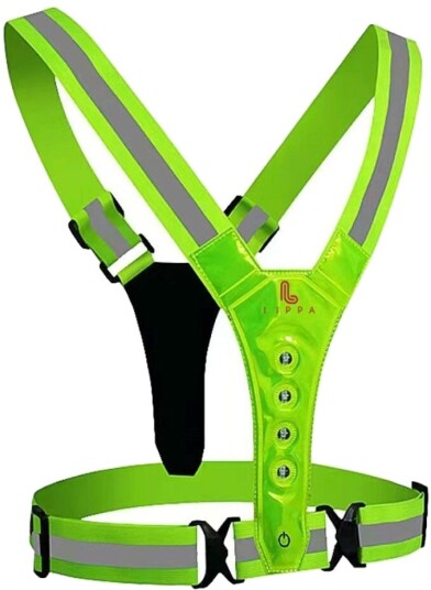 Lippa Refleksvest Med 3 Led-Lys Gul