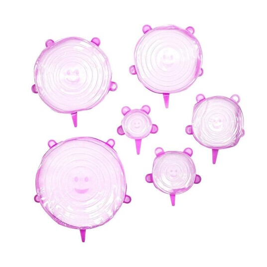 6x Rosa silikonlokk 6x Rosa silikonlokk